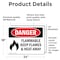 Signmission Flammable Keep Flames And Heat Away Danger Sign, Vinyl Decal, 24in W x 18in L, 2PK OS-2PACK-DS-D-1824-L-1259 - alternate 7